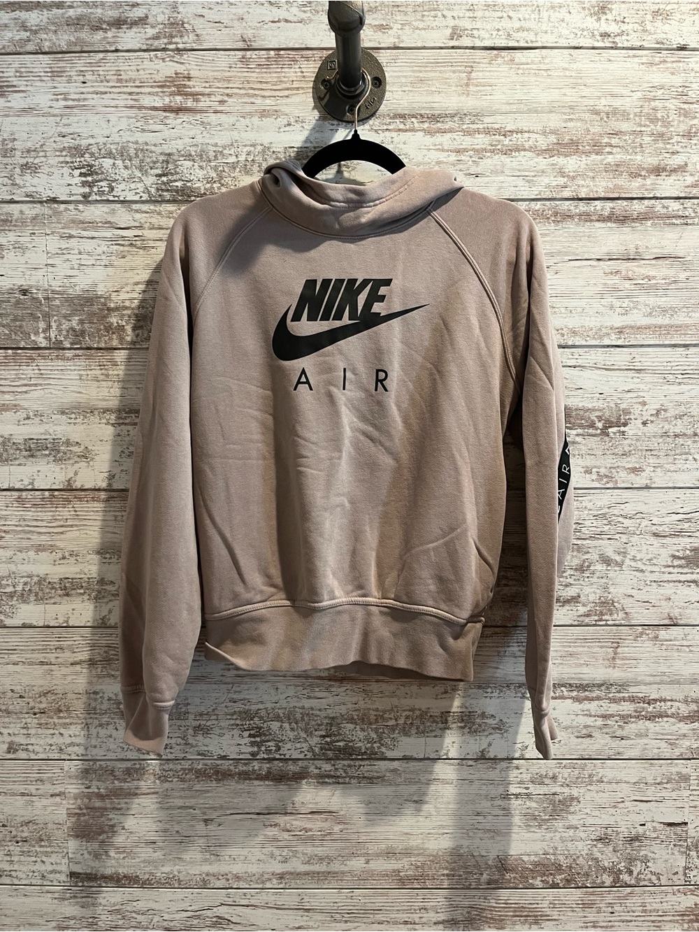 Nike Air Women's Pullover Hoodie in Taupe with Black Logo